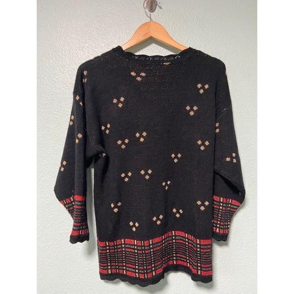 Vintage Nutcracker Christmas Light Black Sweater - Picture 3 of 6